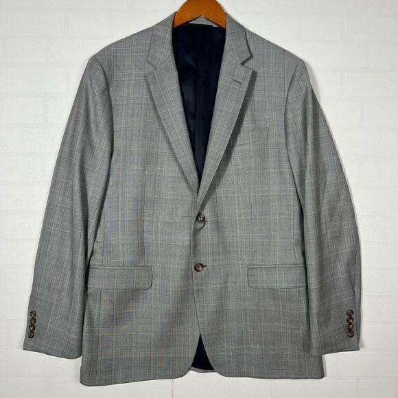 Brooks Brothers 1818 Milano Mens Blazer Size 43R/38 Plaid Wool Italy - Picture 1 of 16